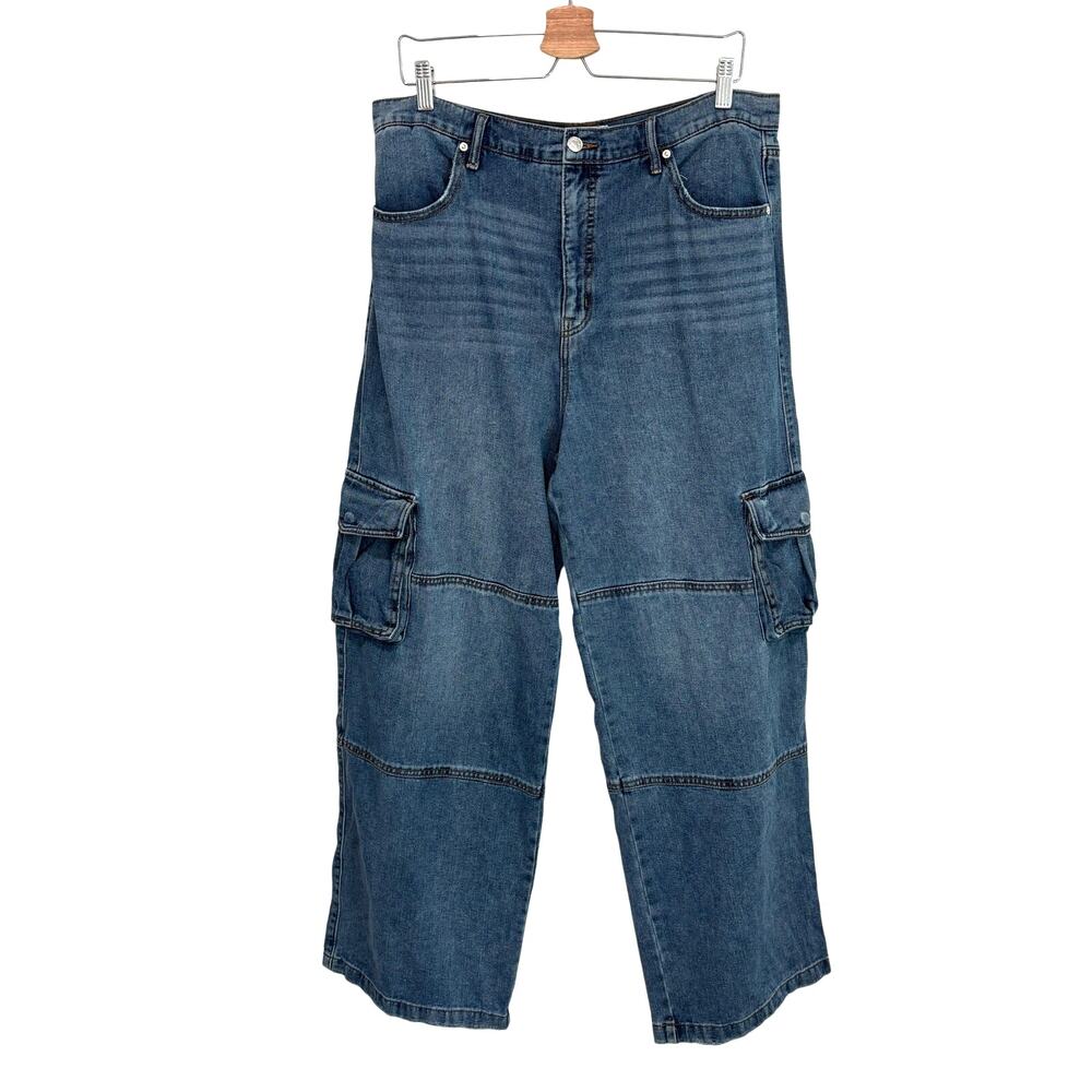 Robert Rodriguez Cargo Jeans Baggy Trinity Denim Women’s 12 Y2K Utility - Picture 2 of 8